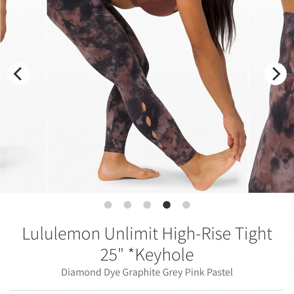 Lululemon Graphite and Pink Diamond Dye Tights